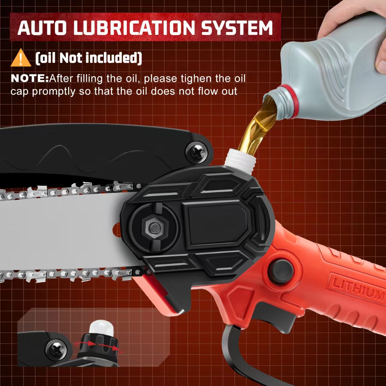 21V Brushed Electric Chain Saw